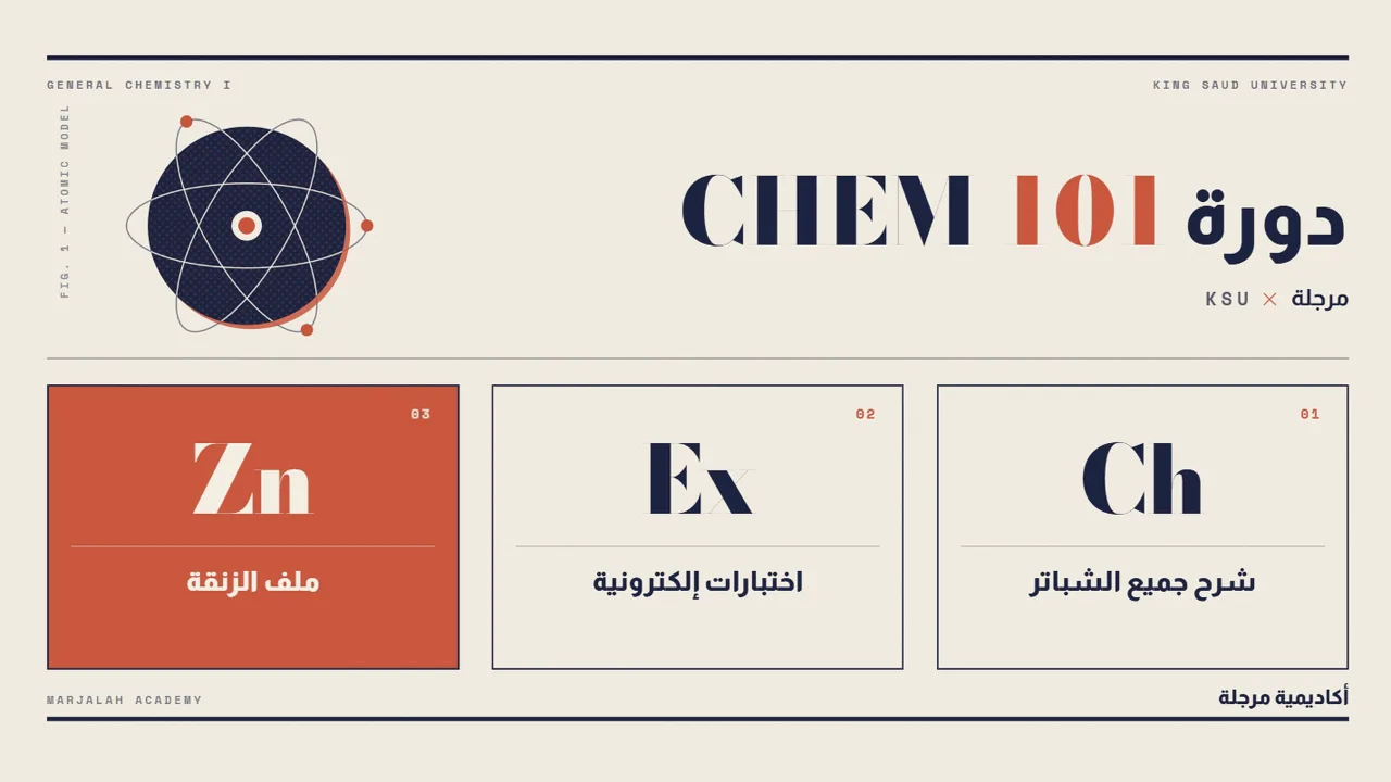 كيم 101 جامعة الملك سعود — شرح وتجميعات واختبارات