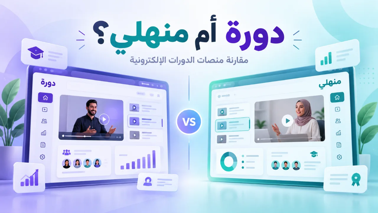 مقال جديددورة أم منهلي؟ أي منصة تناسب أكاديميتك الإلكترونية؟
